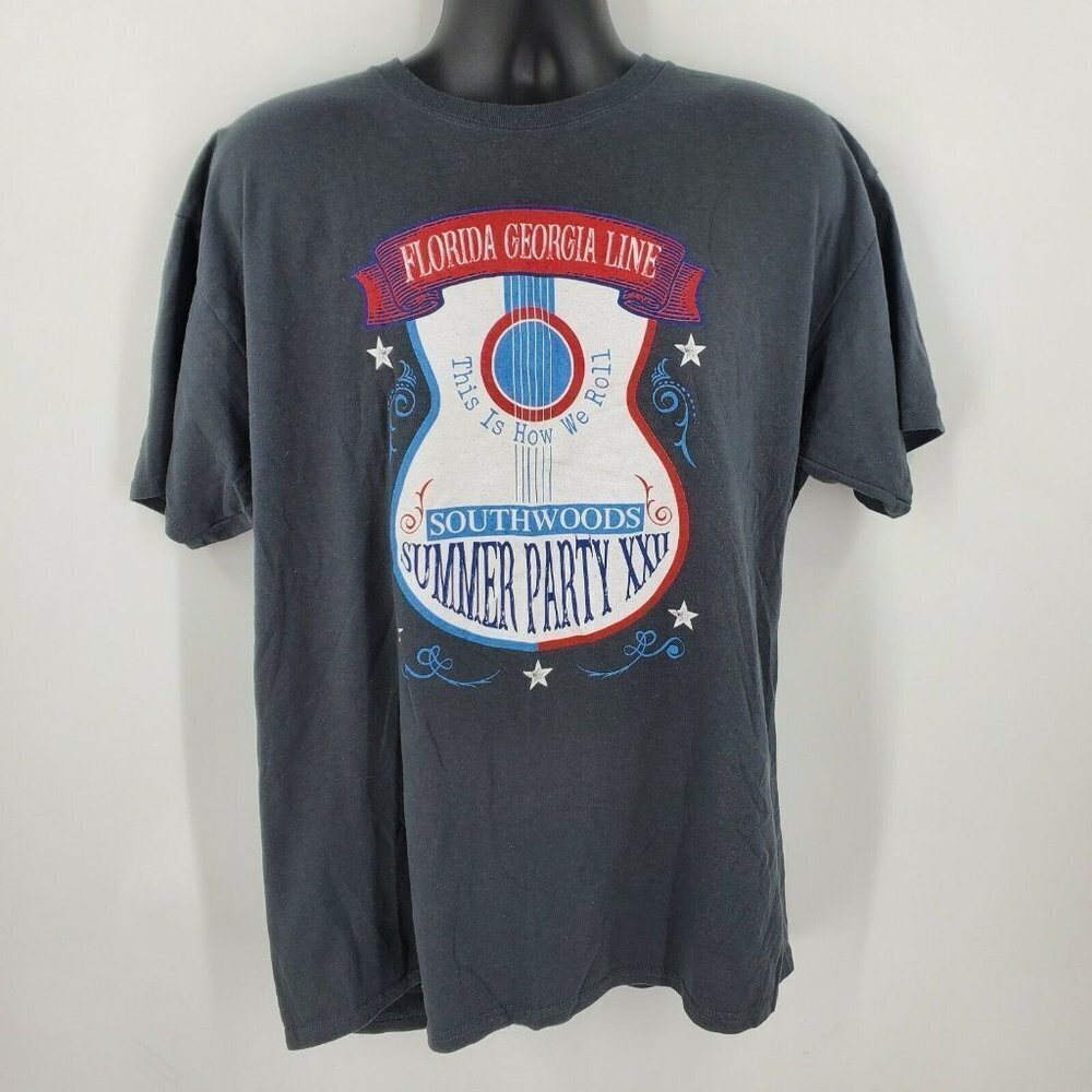 Florida Georgia Line Southwoods Summer Party XXII Crew Neck Concert T-Shirt‎ XL